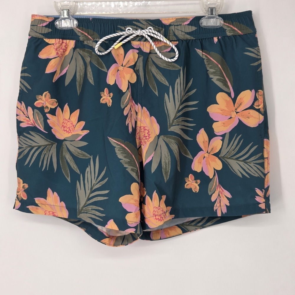 BONOBOS Lined Swim Trunks Men's Medium Vibrant Floral Resort Pool Beach NWOT